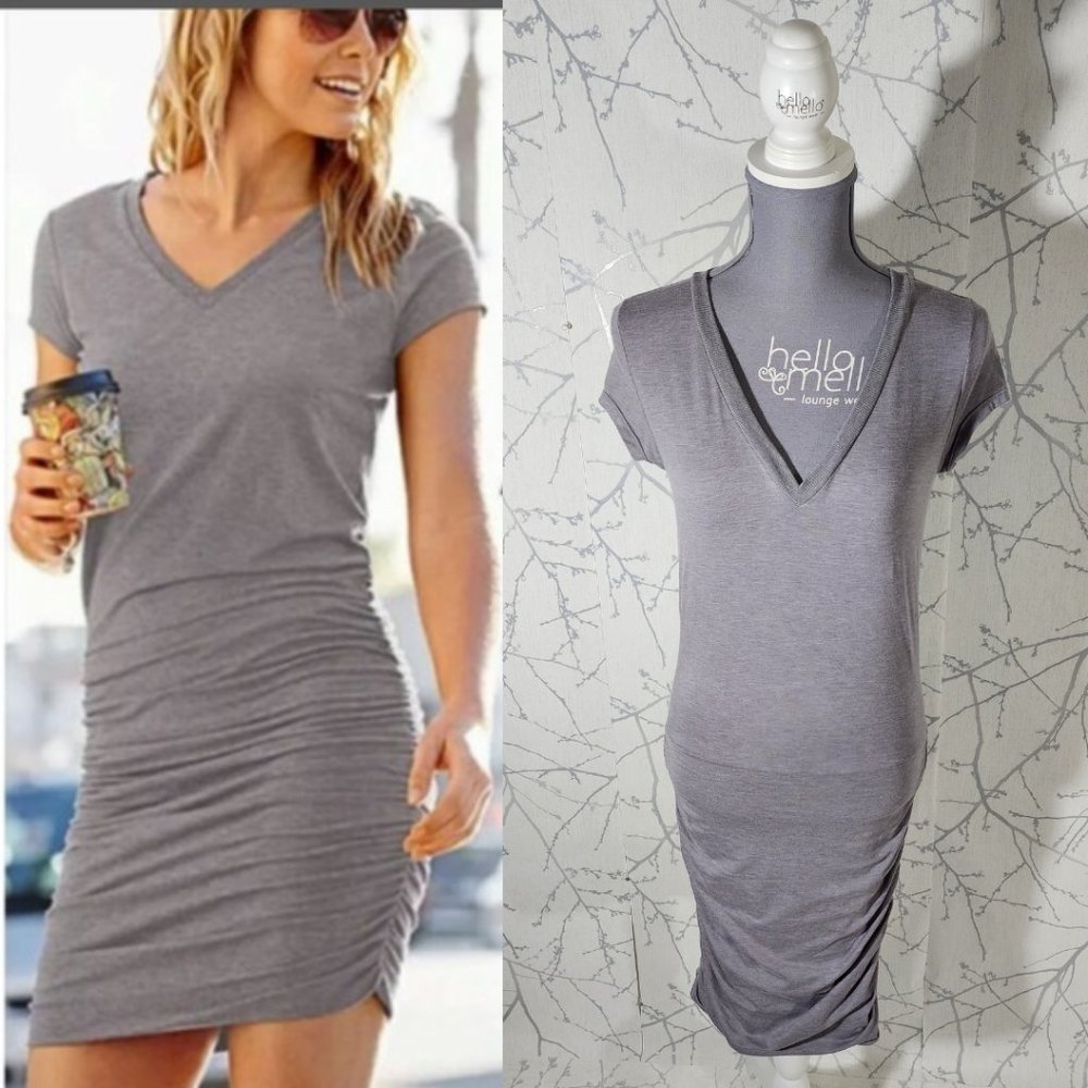 Athleta Lavender V-Neck Ruched Topanga Dress